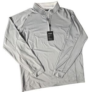 DEOLAX Golf‎ Pullover Men's XXL Gray NWT 1/4 Zip Wicking 4 Way Stretch